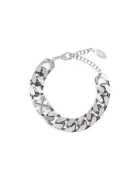 OFF WHITE Arrow Chain Textured Bracelet SILVER - SILVER OMOA10TF25MET001