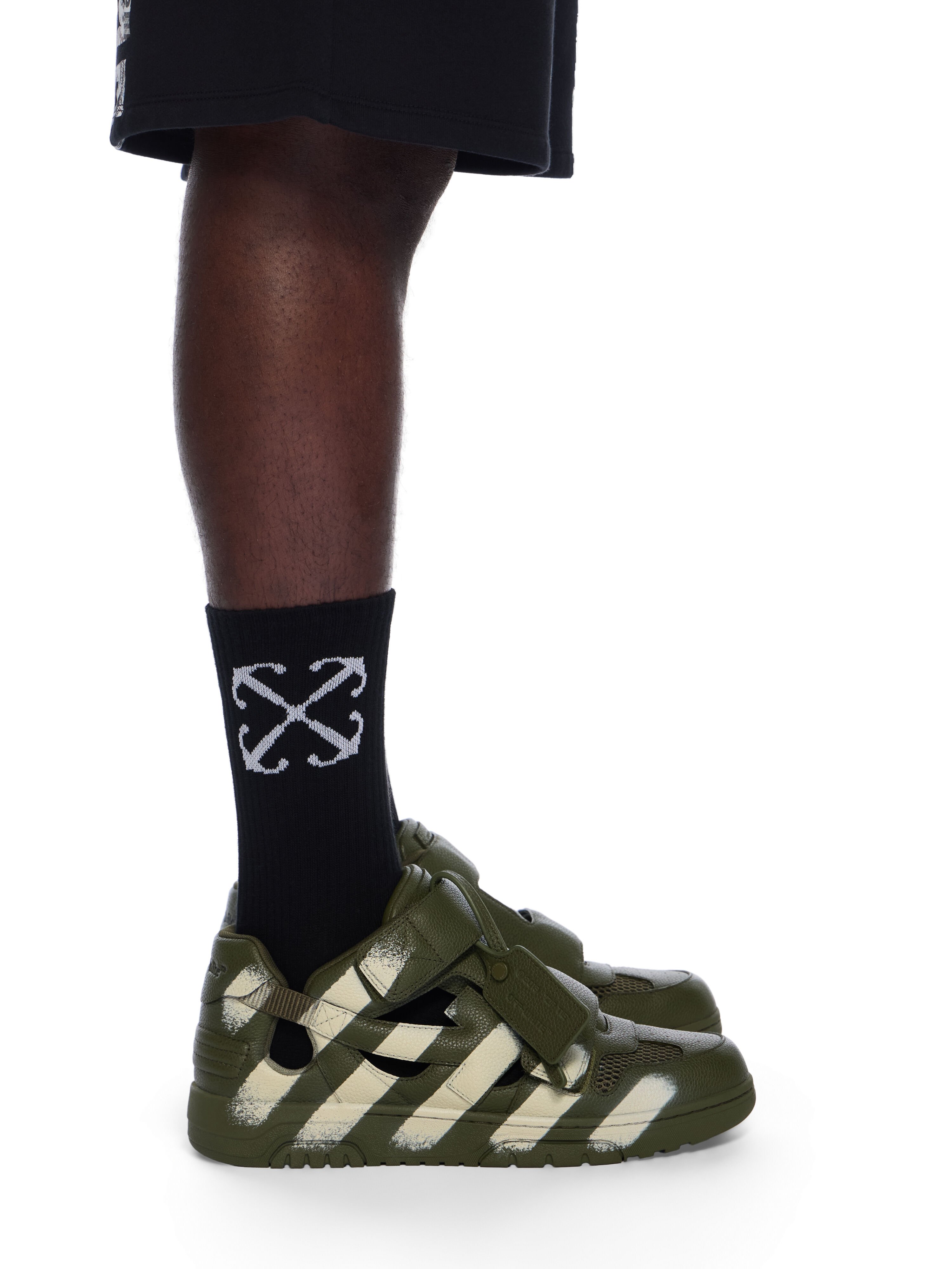 Out Of Office Striped Sandals OFF WHITE Out Of Office Striped Sandals MILITARY GREEN - OFF WHITE OMIA29SC99LEA001