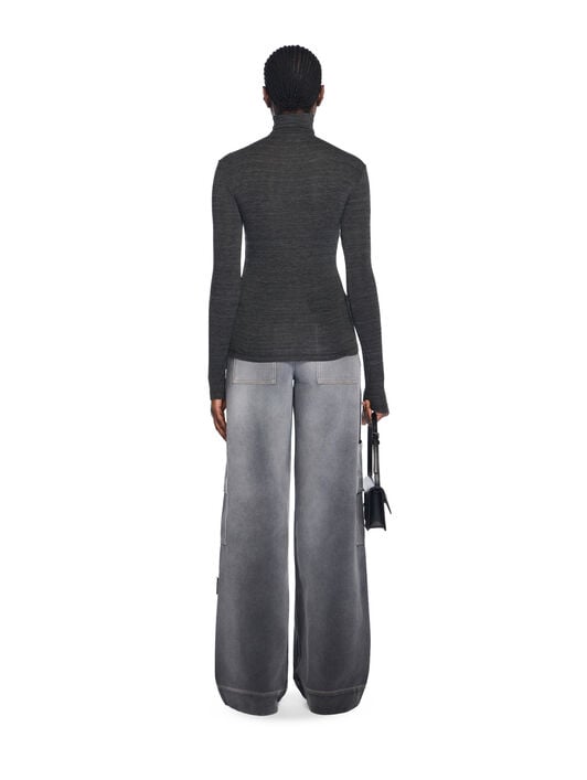 Off Stamp Turtleneck Top OFF WHITE Off Stamp Turtleneck Top BLACKENED PEARL-RED DAHLIA OWAD275F25JER001