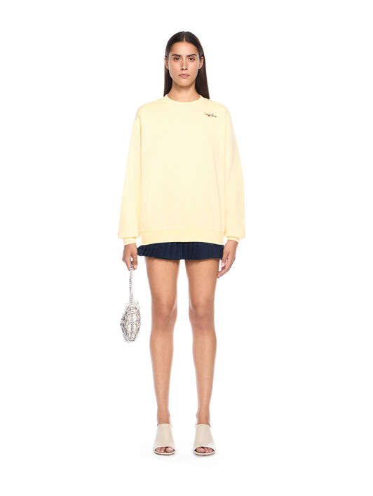 OFF WHITE Arrow Glass Flower Crewneck Logo Sweatshirt DOUBLE CREAM-BLACK OWBA055F25FLE001