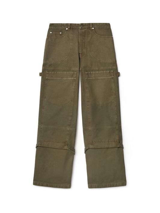 OFF WHITE Military Green Canvas Carpenter Pants GREEN OMCE044F24FAB001