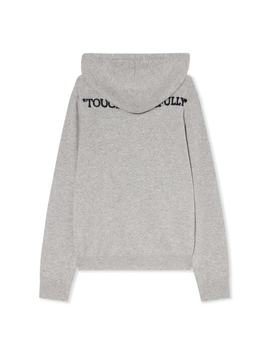 Quote Knit Hoodie OFF WHITE Quote Knit Hoodie LIGHT GREY MELANGE - BLACK OMHU034F25KNI001