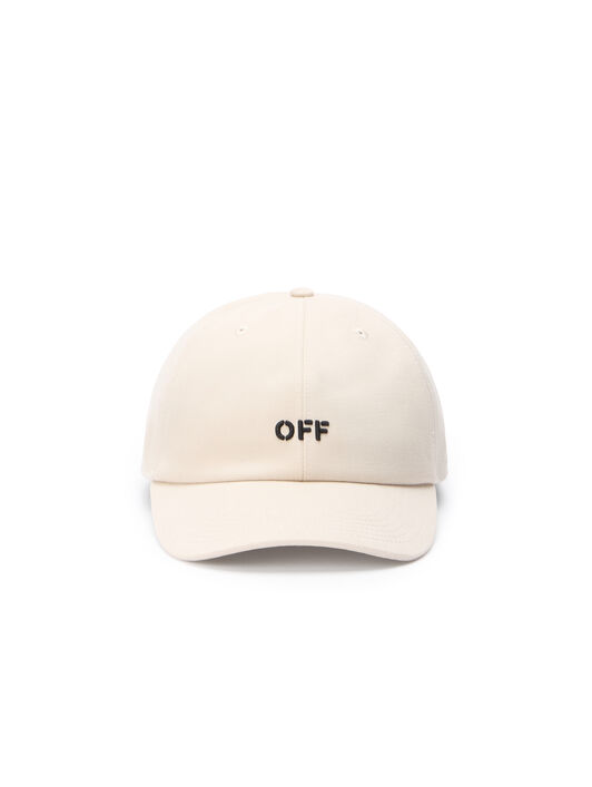 OFF WHITE Drill Stamp Logo Baseball Cap SAND - BLACK OMLA04AF25FAB008
