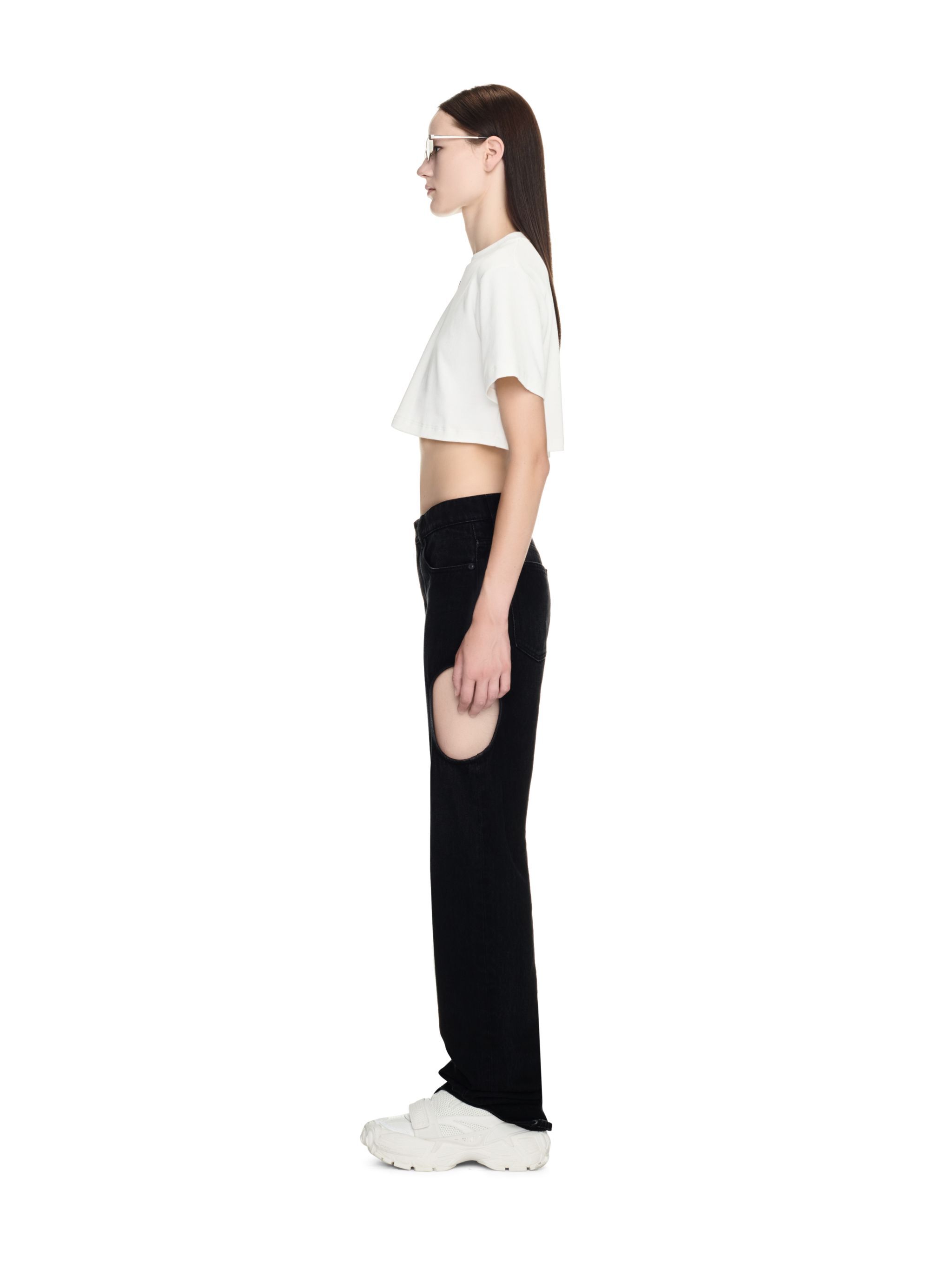 OFF WHITE Off Stamp Rib Cropped Tee WHITE OWAA081C99JER004