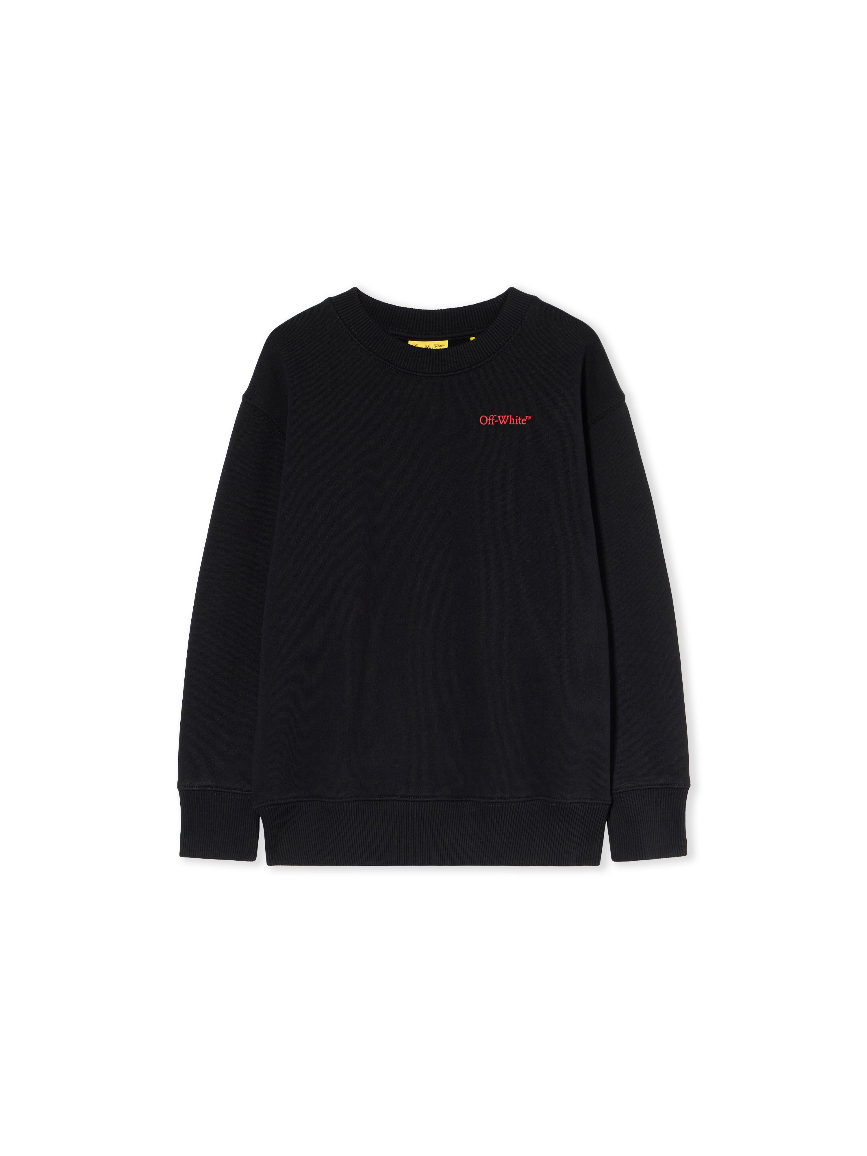 OFF WHITE Arrow Outline Flock Crew Sweatshirt BLACK - RED OBBA001F25FLE007