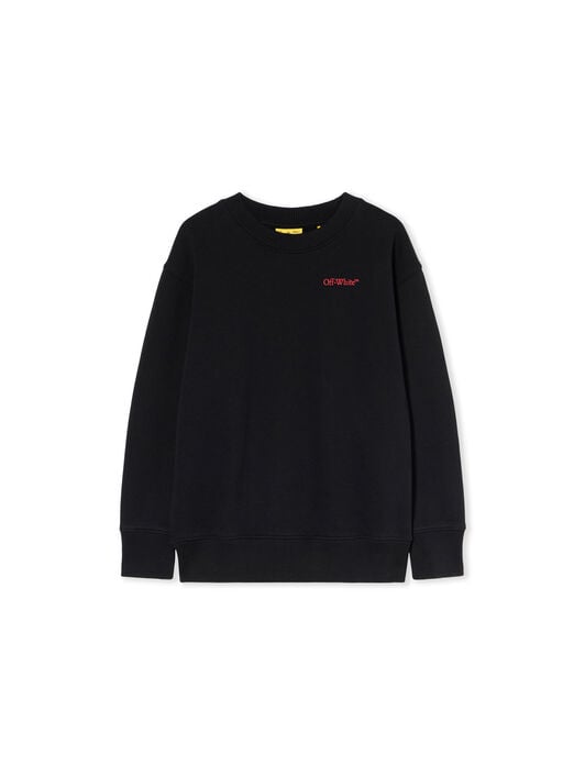 Arrow Outline Flock Crew Sweatshirt OFF WHITE Arrow Outline Flock Crew Sweatshirt BLACK - RED OBBA001F25FLE007