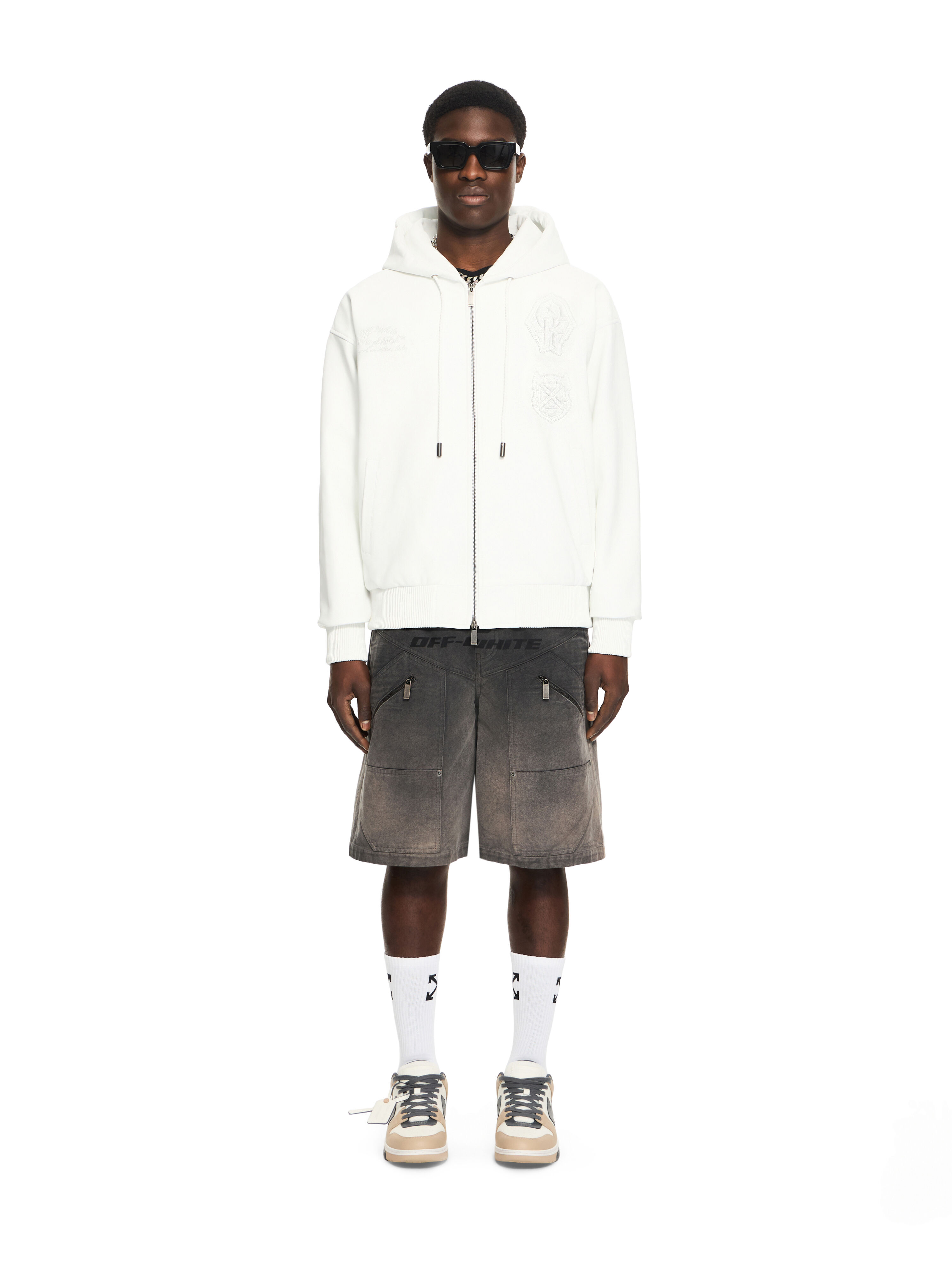 ＦＲ Homme 白のスリーピース Royal Team Embroidery Zip Hoodie in WHITE for Men | Off-White™