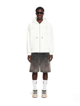 OFF WHITE Royal Team Embroidery Zip Hoodie WHITE 44XJA13RS26L003