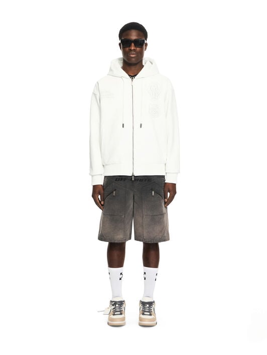 Royal Team Embroidery Zip Hoodie OFF WHITE Royal Team Embroidery Zip Hoodie WHITE 44XJA13RS26L003