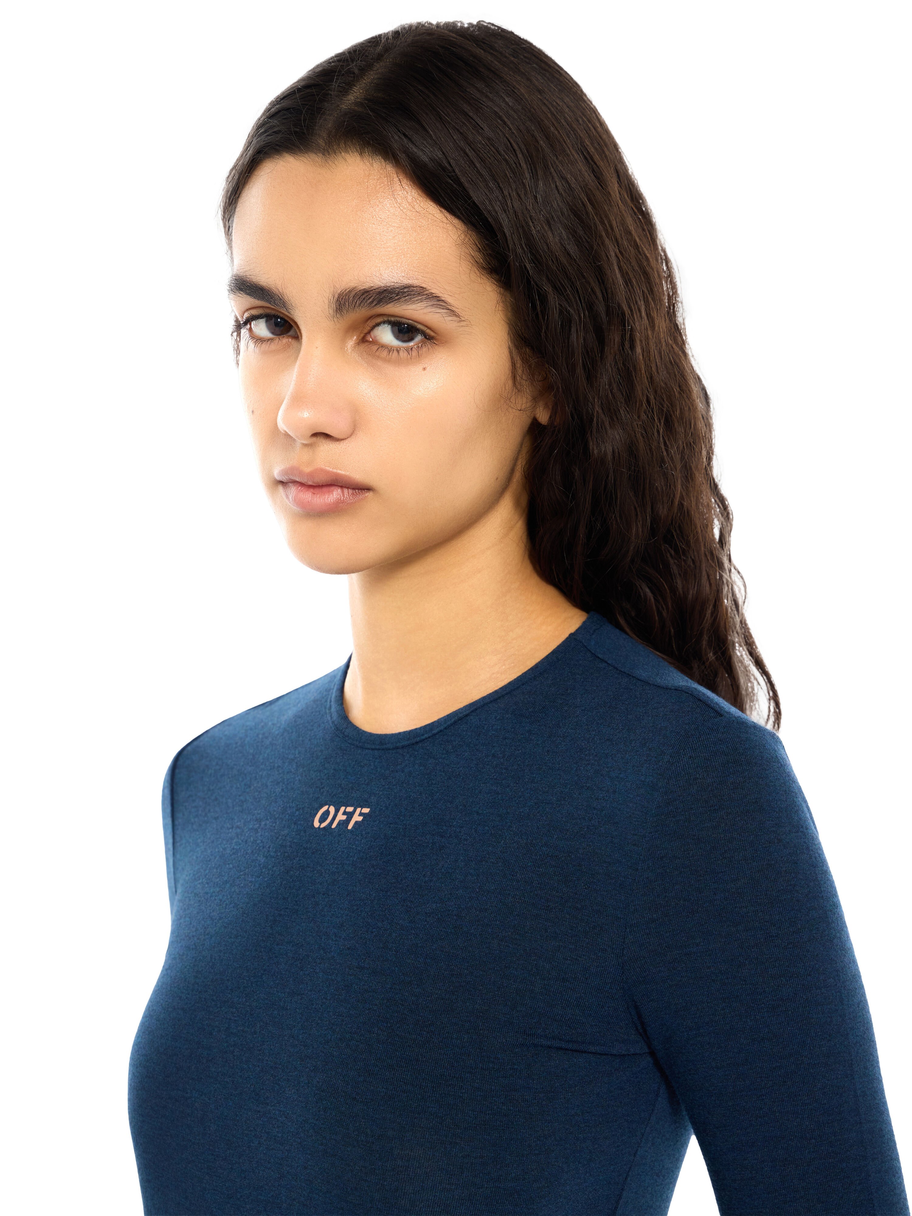 Off Stamp Fitted Long Sleeve Top OFF WHITE Off Stamp Fitted Long Sleeve Top Blue Melange Bellini 2FB00408T