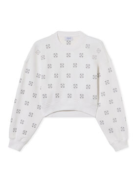 OFF WHITE Lurex Little Arrows Sweatshirt WHITE - SILVER OWBA079S25FLE004