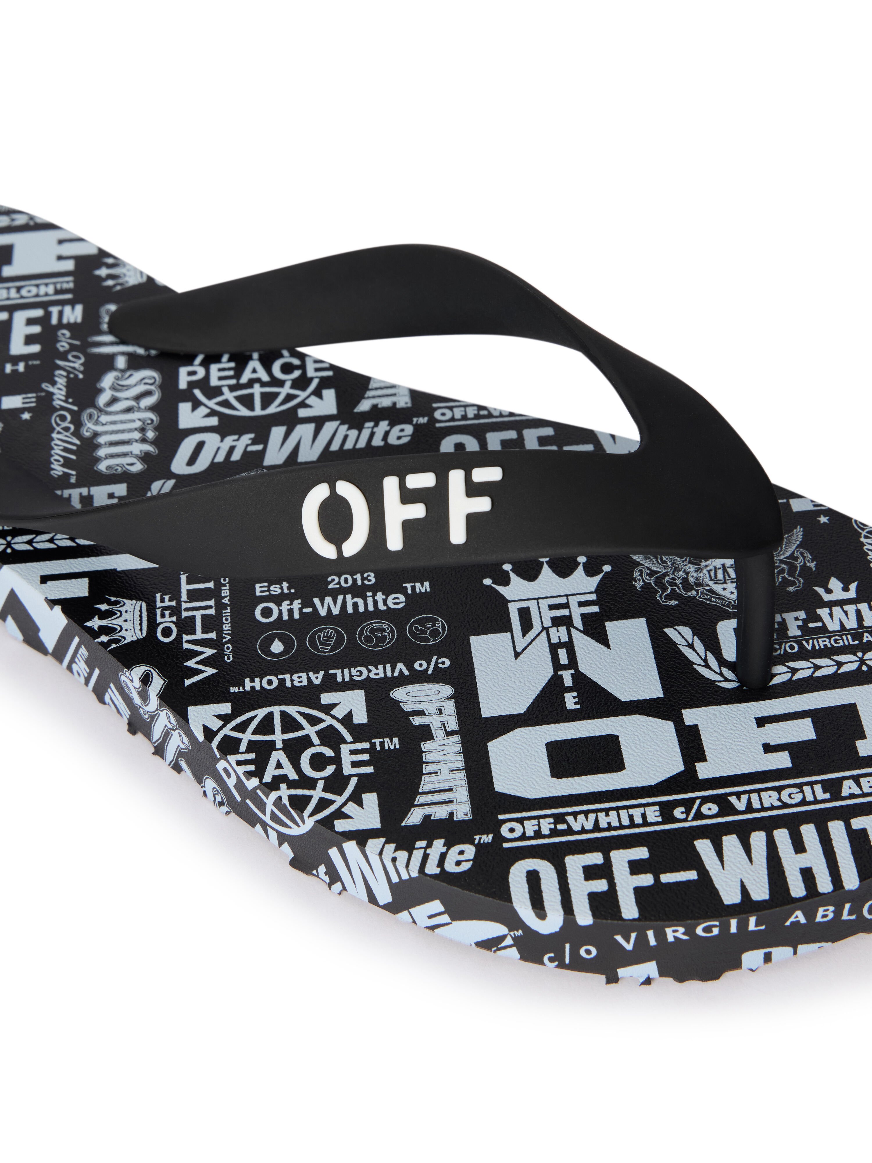 off white flip flops black