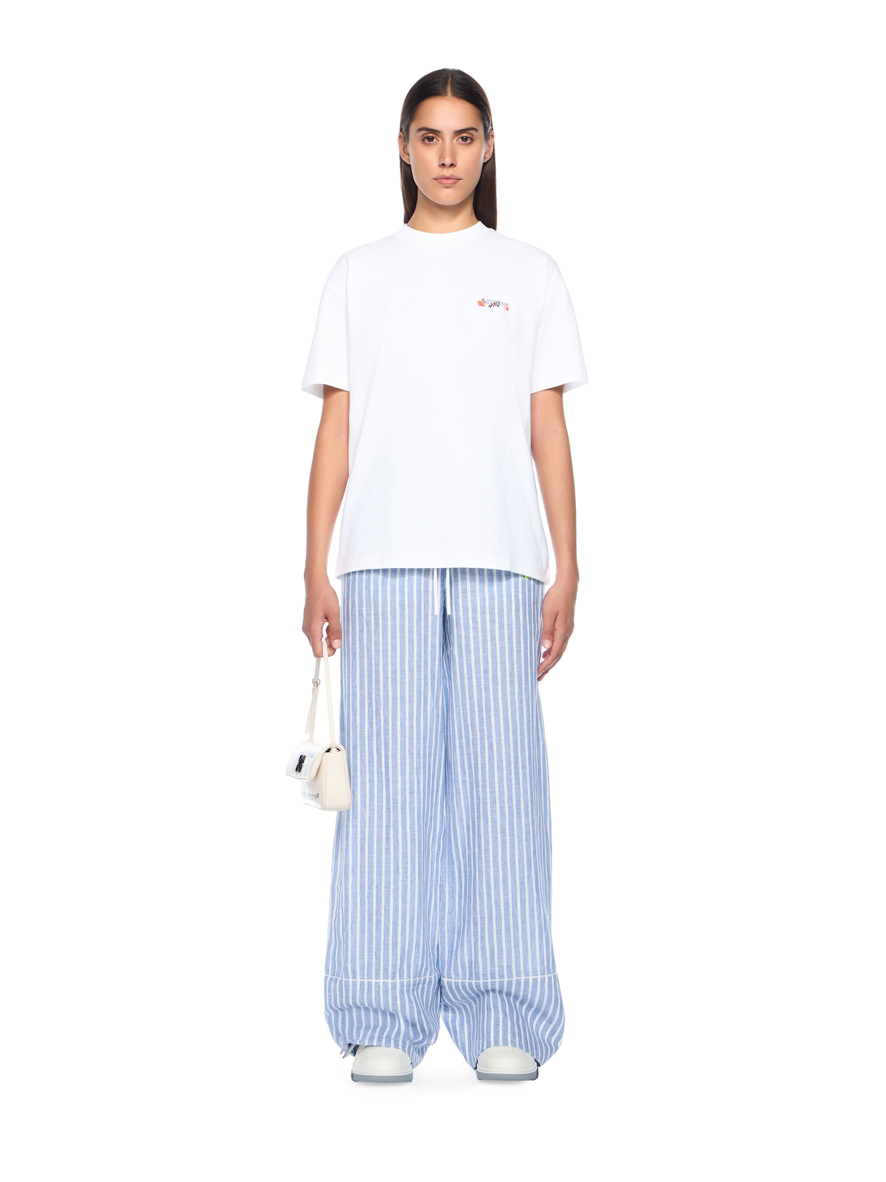 OFF WHITE Flower Vase Regular Logo Tee WHITE OWAA089F25JER005