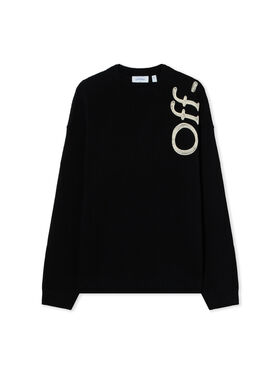 OFF WHITE Vertical Bookish Crewneck Sweater BLACK 44MHE213F26K001