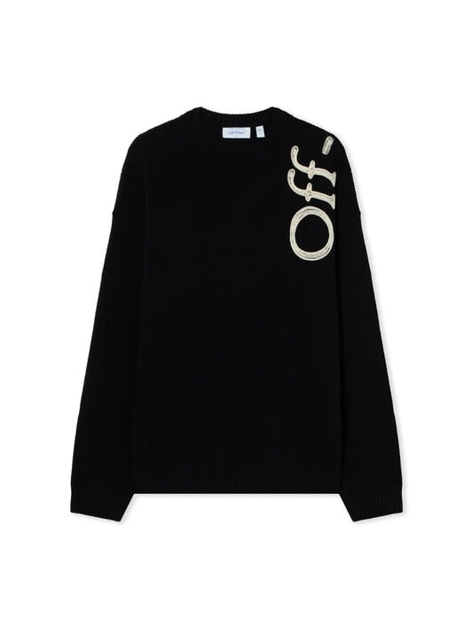 Vertical Bookish Crewneck Sweater OFF WHITE Vertical Bookish Crewneck Sweater BLACK 44MHE213F26K001