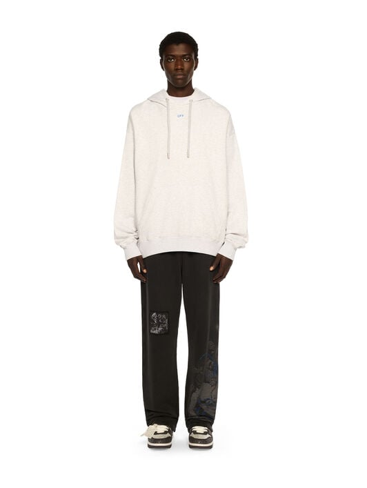 Brush Arrow Skate Hoodie OFF WHITE Brush Arrow Skate Hoodie GREY MELANGE - NAUTICAL BLUE OMBB085F25FLE00I