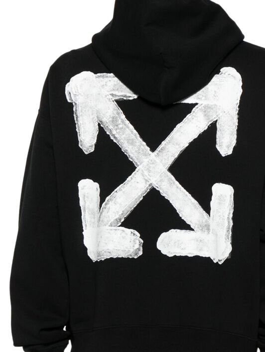 OFF WHITE Schwarzer Hoodie Mit Spray-Pfeil BLACK OMBB085S25FLE00I
