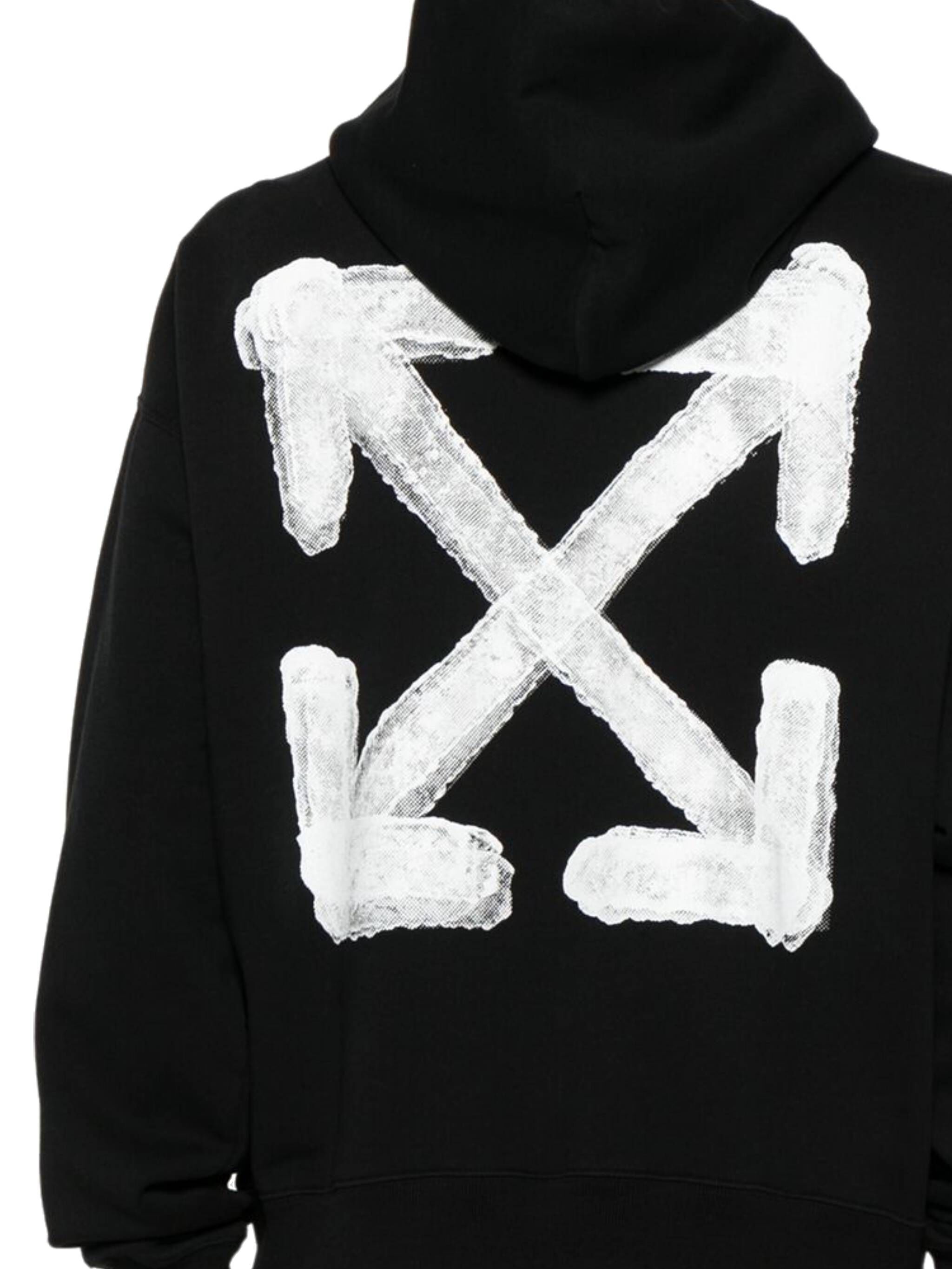OFF WHITE Schwarzer Hoodie Mit Spray-Pfeil BLACK OMBB085S25FLE00I