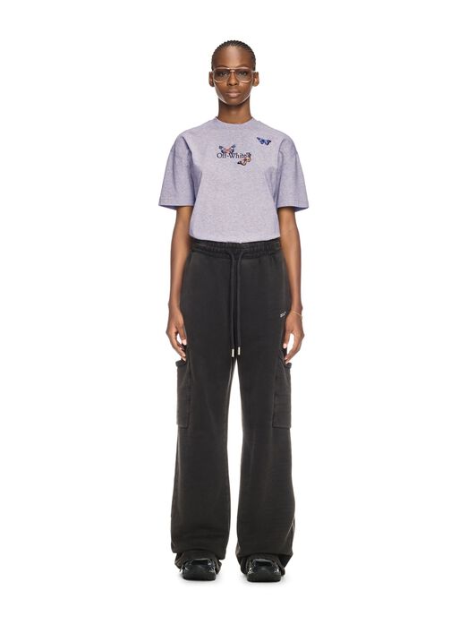 OFF WHITE Gray Bookish Butterfly T-Shirt GREY OWAA089S25JER007