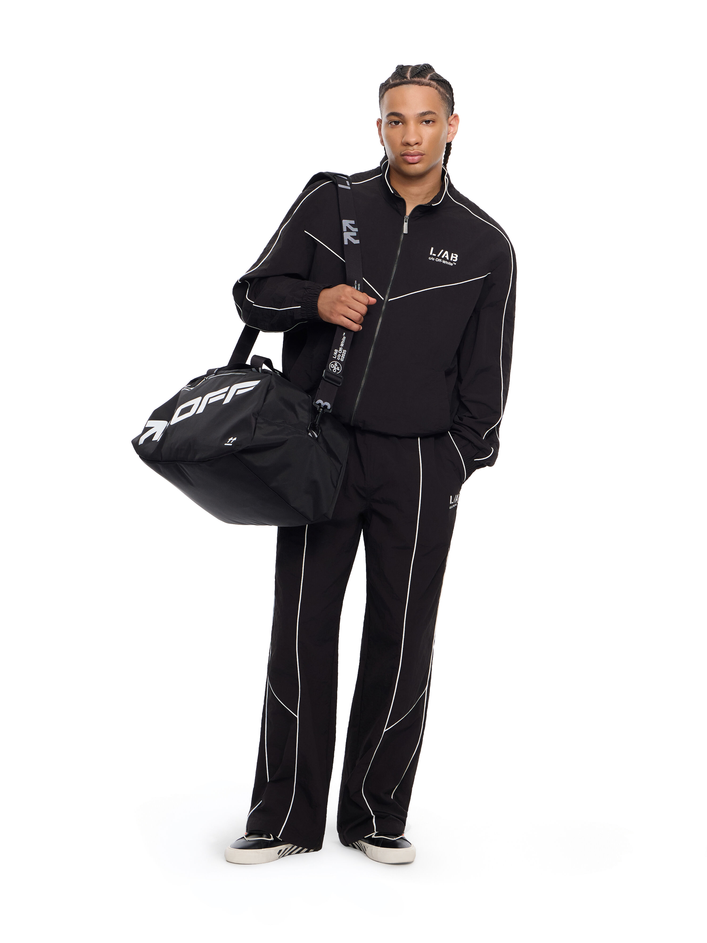 LAB L/AB Diagonal Track Jacket BLACK 44LABF26O063