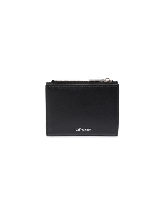 OFF WHITE Jitney Quote Zipped Bifold Wallet BLACK - WHITE OWNC072C99LEA001