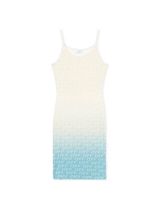 OFF WHITE Gradient Logo Terry Dress LIGHT BLUE - BEIGE OWDB56FT25JER001
