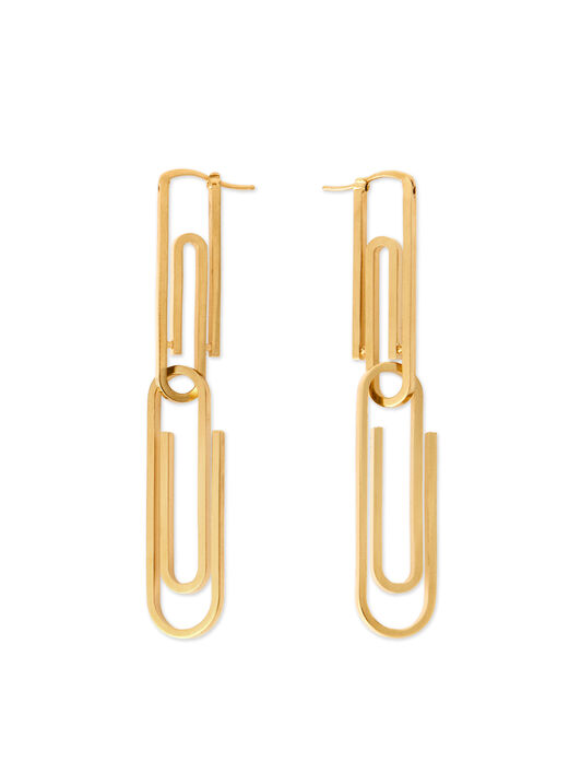 OFF WHITE Paperclip Earrings GOLD OWOD2ABS26MET001