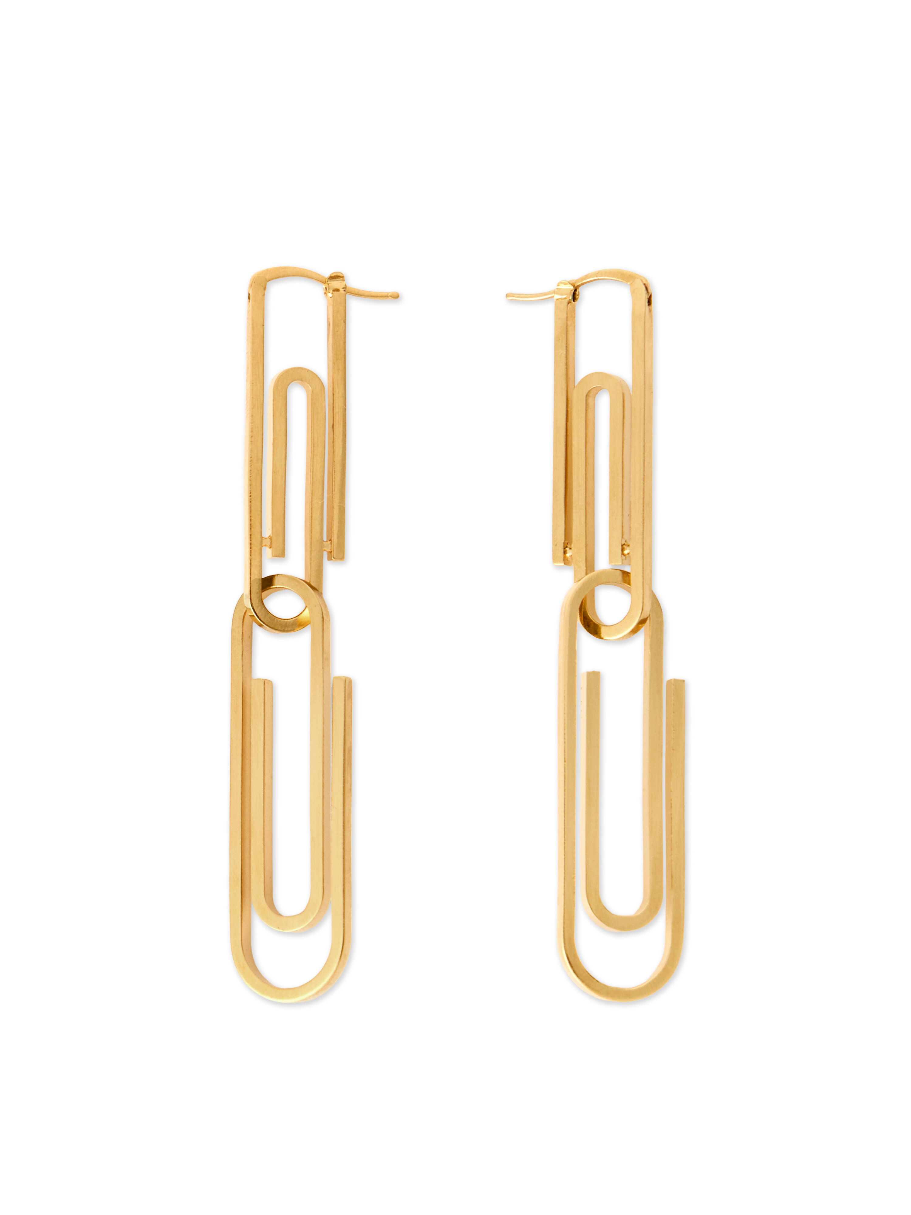 OFF WHITE Paperclip Earrings GOLD OWOD2ABS26MET001