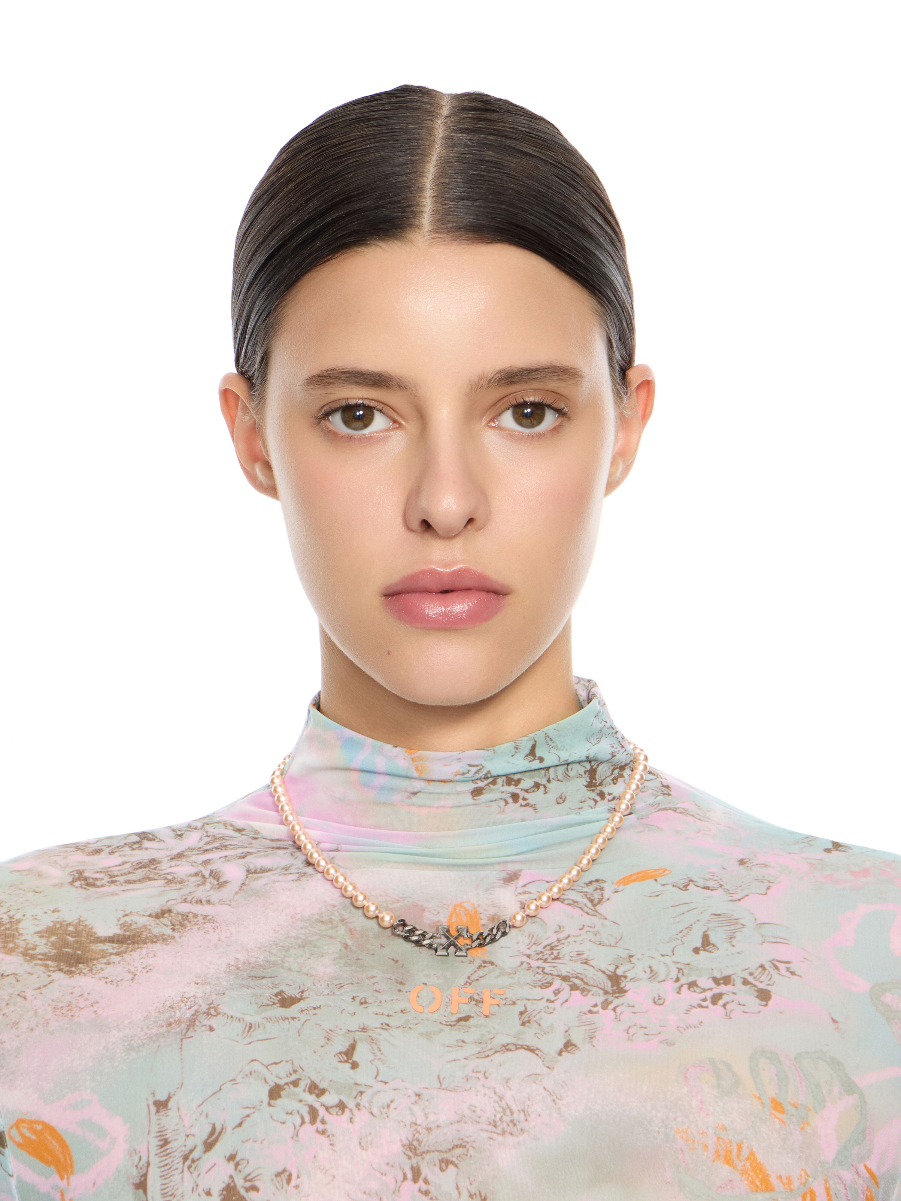 OFF WHITE Arrow Pearl Full Necklace GOLD OWOB142S26MET001