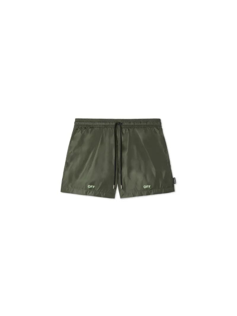 OFF WHITE Costume Da Bagno Verde Con Logo Off VERDE OMFD014S25FAB005