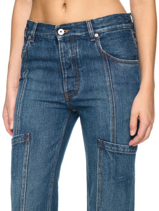 OFF WHITE Denim Cargo Pants BLUE OWYB01DS25DEN001