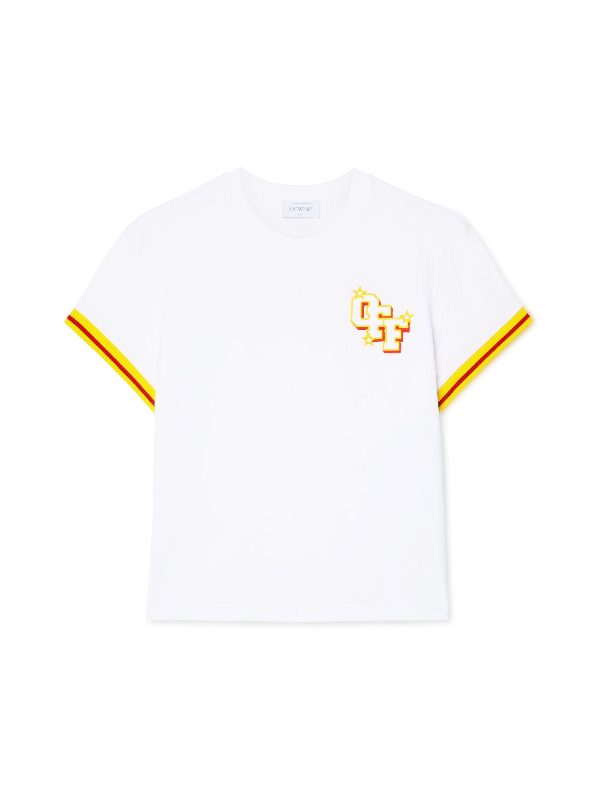 OFF WHITE College Fitted Tee WHITE OWAA112W24JER001