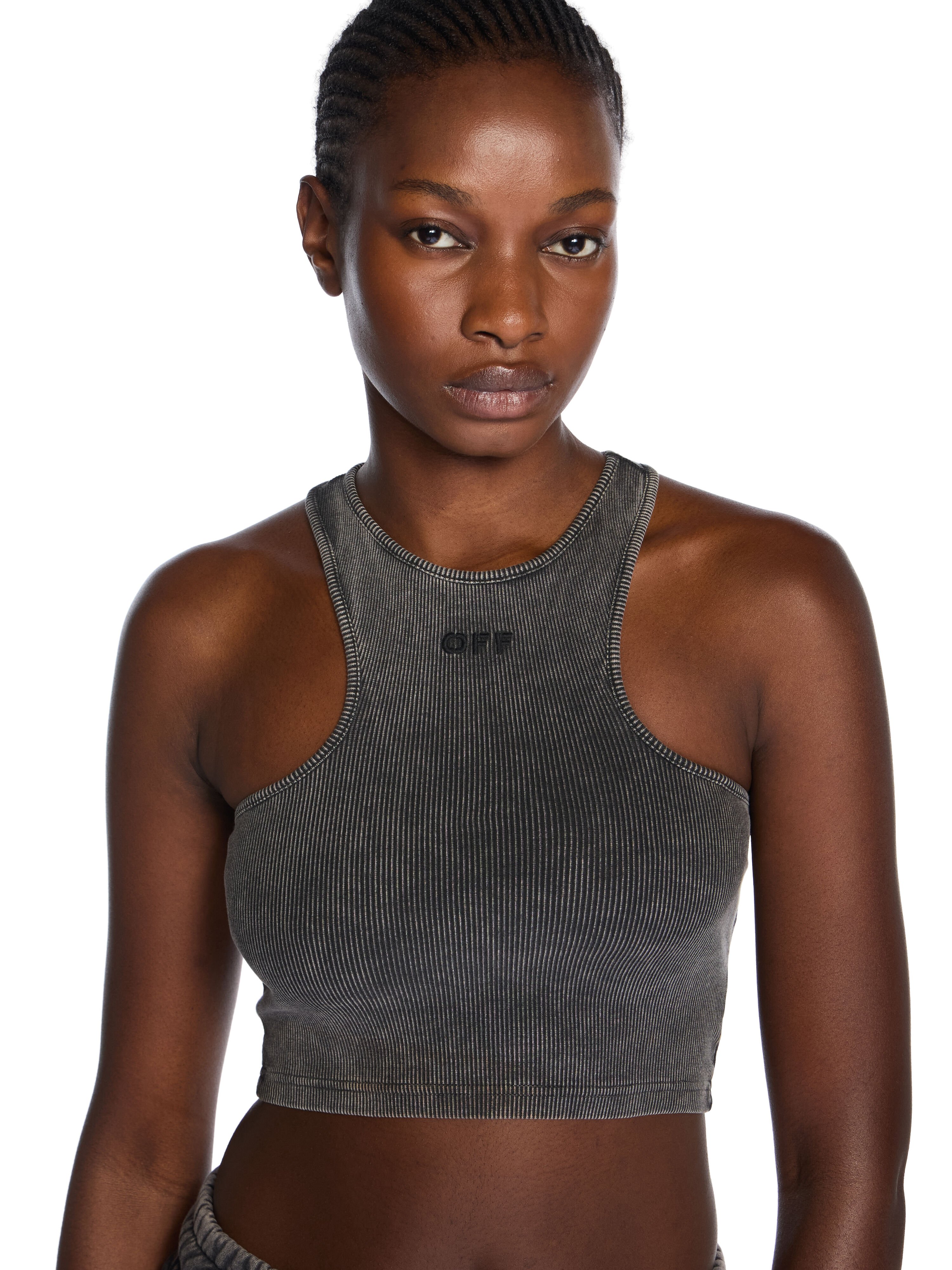 OFF WHITE Off Stamp Rib Rowing Logo Top MARBLE BLACK-BLACK OWAD086F25JER001