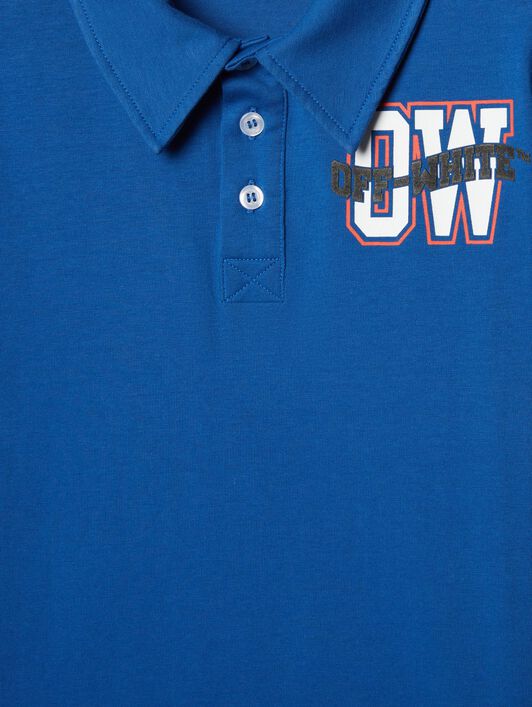 OFF WHITE Varsity Arrow Polo BLUE OBGB001S25JER003