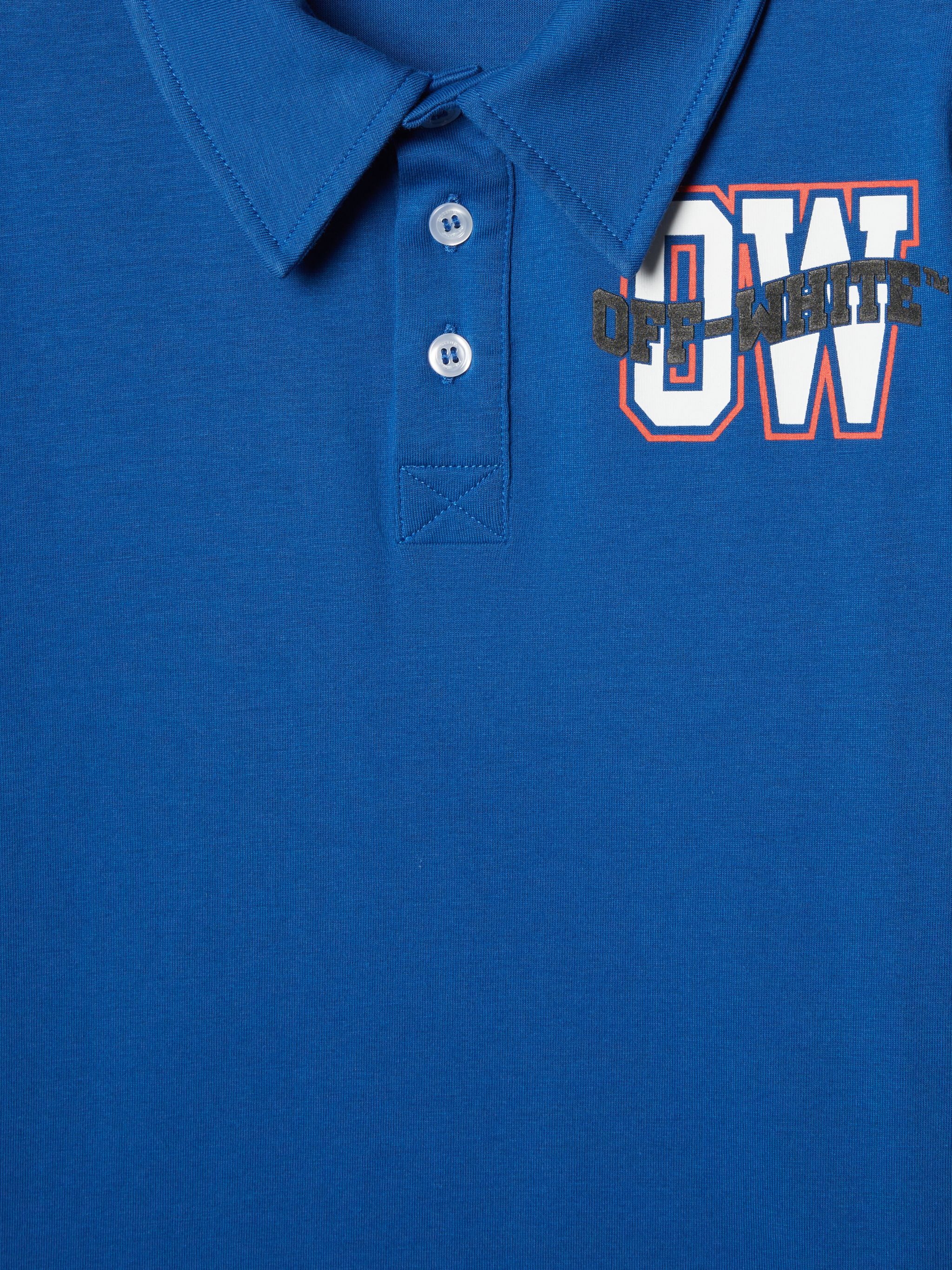 OFF WHITE Varsity Arrow Polo BLUE OBGB001S25JER003