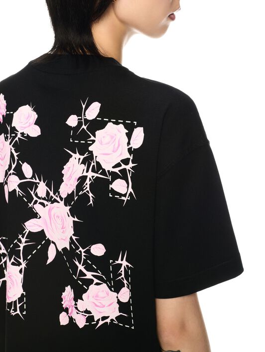 OFF WHITE Black Rose Arrow T-Shirt BLACK OWAA089S25JER001