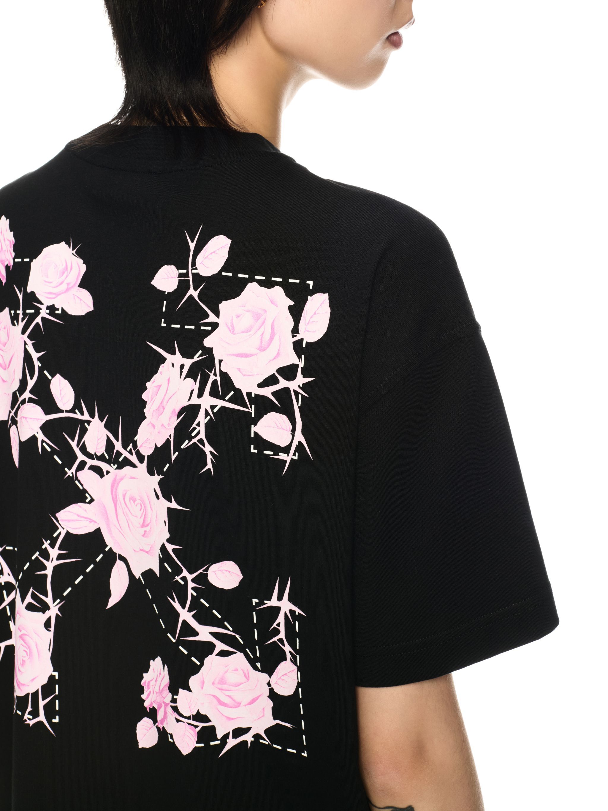 OFF WHITE Black Rose Arrow T-Shirt BLACK OWAA089S25JER001