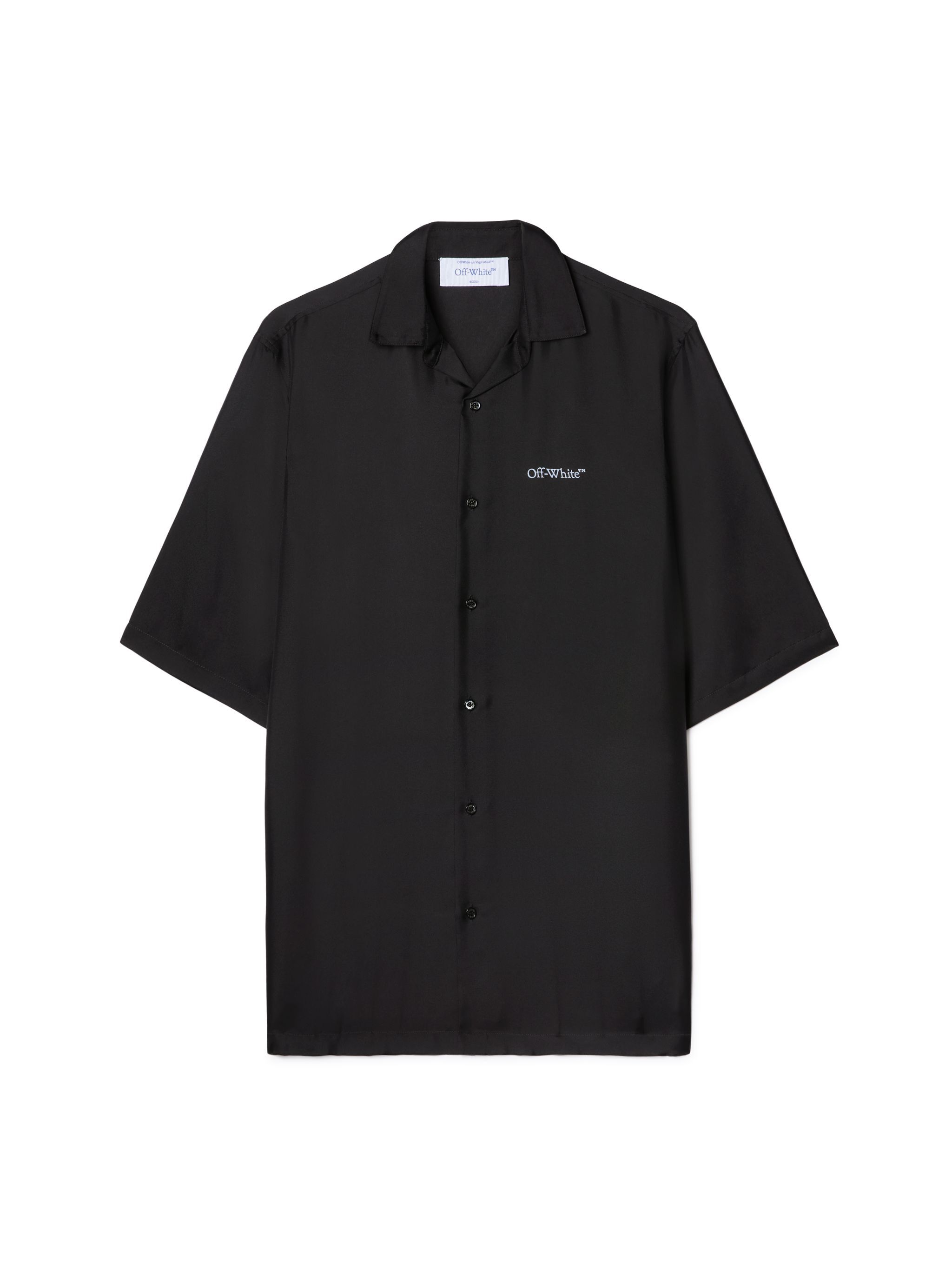 OFF WHITE Black Barber Arrow Silk Bowling Shirt BLACK OMGG013S25FAB009