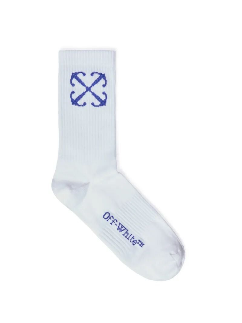 OFF WHITE Calzini Medi Con Motivo Arrow Bianco/Blu BIANCO OMRA080S25KNI001