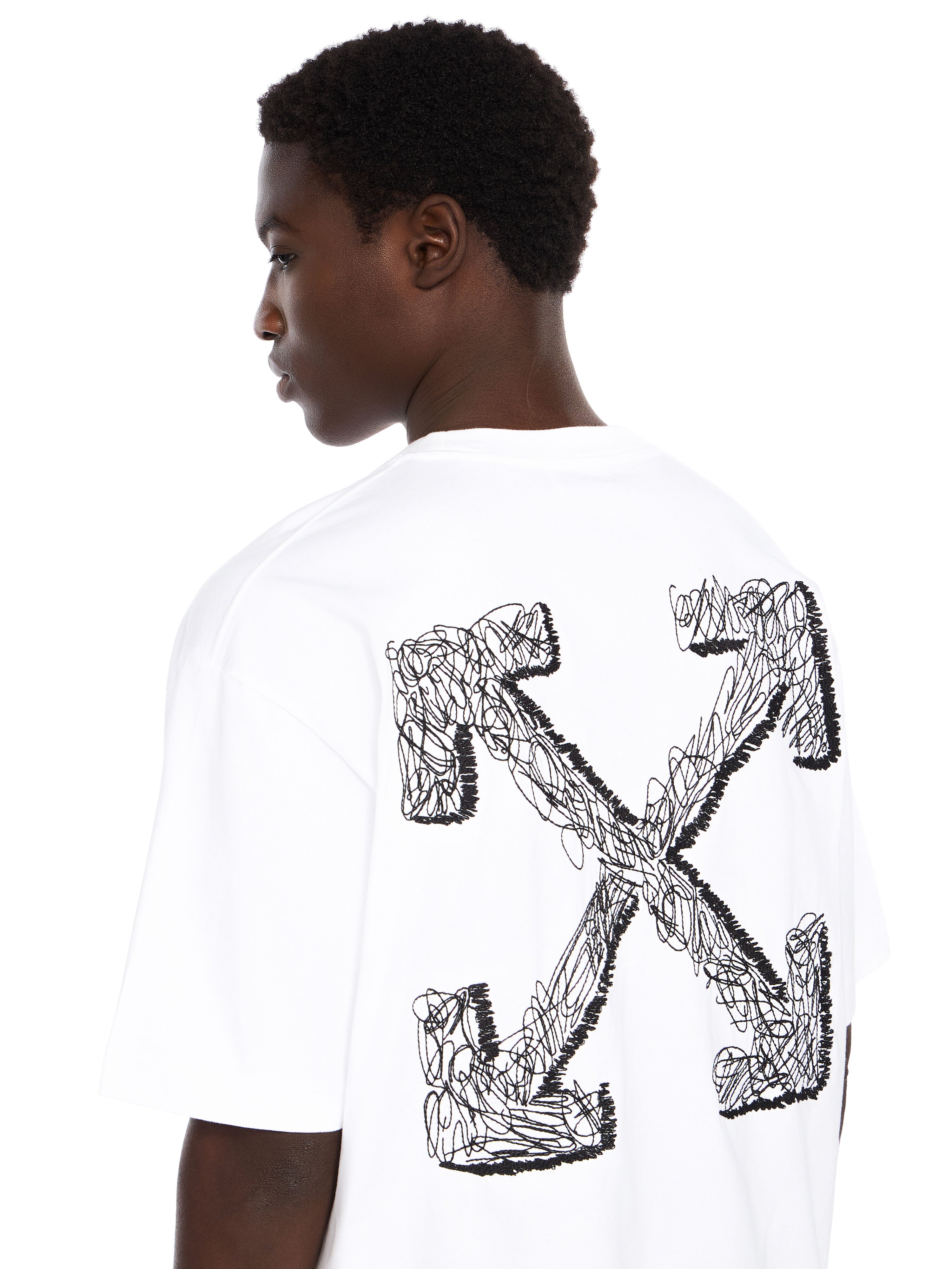 OFF WHITE Scribble Arrow Skate Logo T-Shirt WHITE - BLACK OMAA120F25JER00C