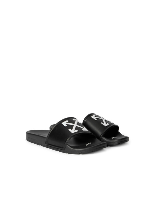 Arrow Slide Sandals OFF WHITE Arrow Slide Sandals BLACK - WHITE OMIU003C99MAT001