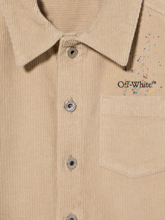 OFF WHITE Diagonal Splat Corduroy Jacket SAND - BLACK OBES001F25FAB001