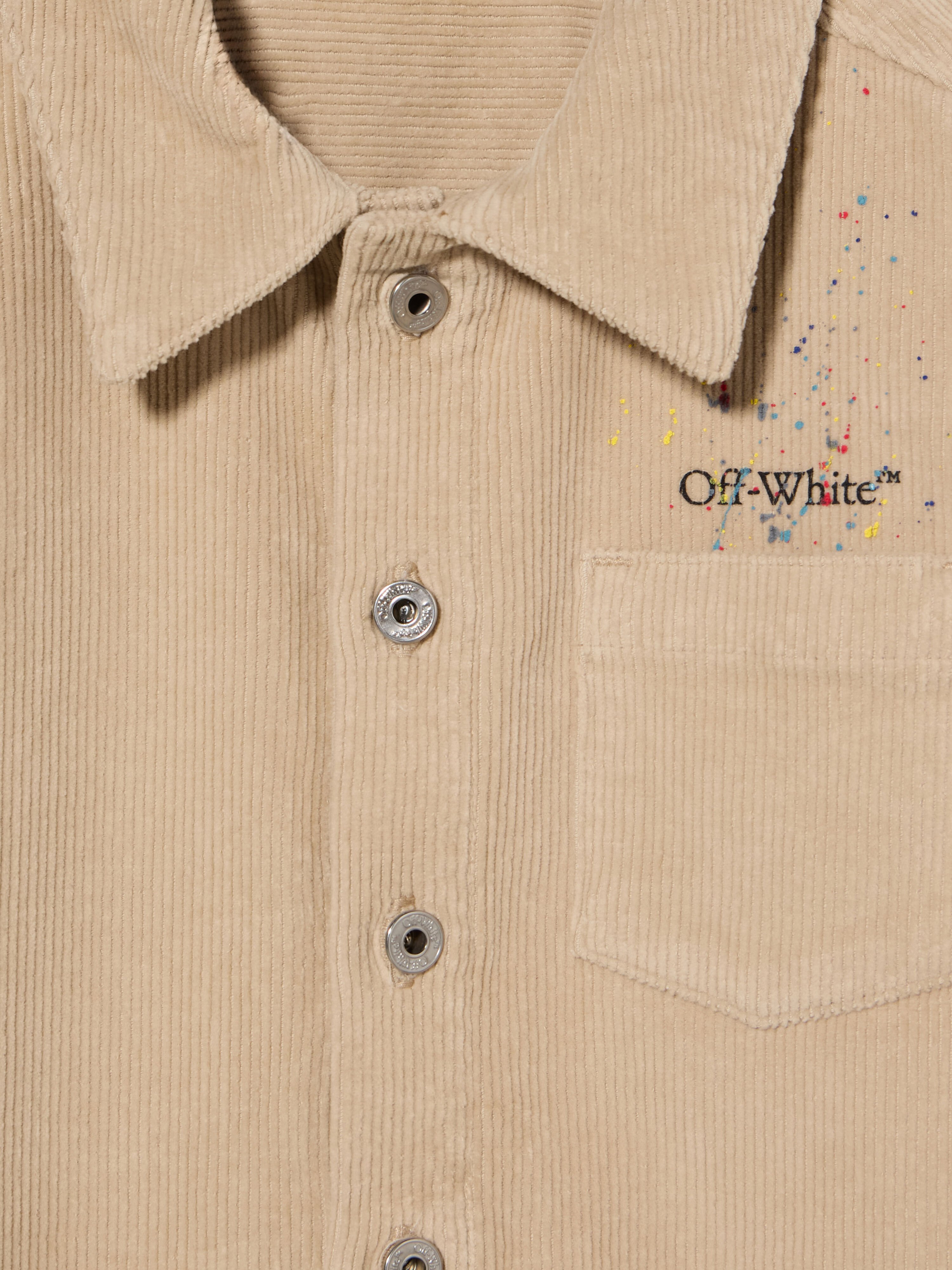 OFF WHITE Diagonal Splat Corduroy Jacket SAND - BLACK OBES001F25FAB001