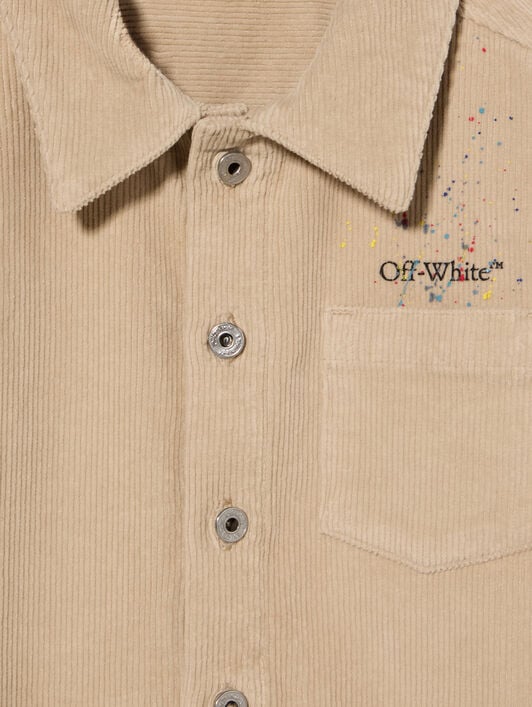 Diagonal Splat Corduroy Jacket OFF WHITE Diagonal Splat Corduroy Jacket SAND - BLACK OBES001F25FAB001