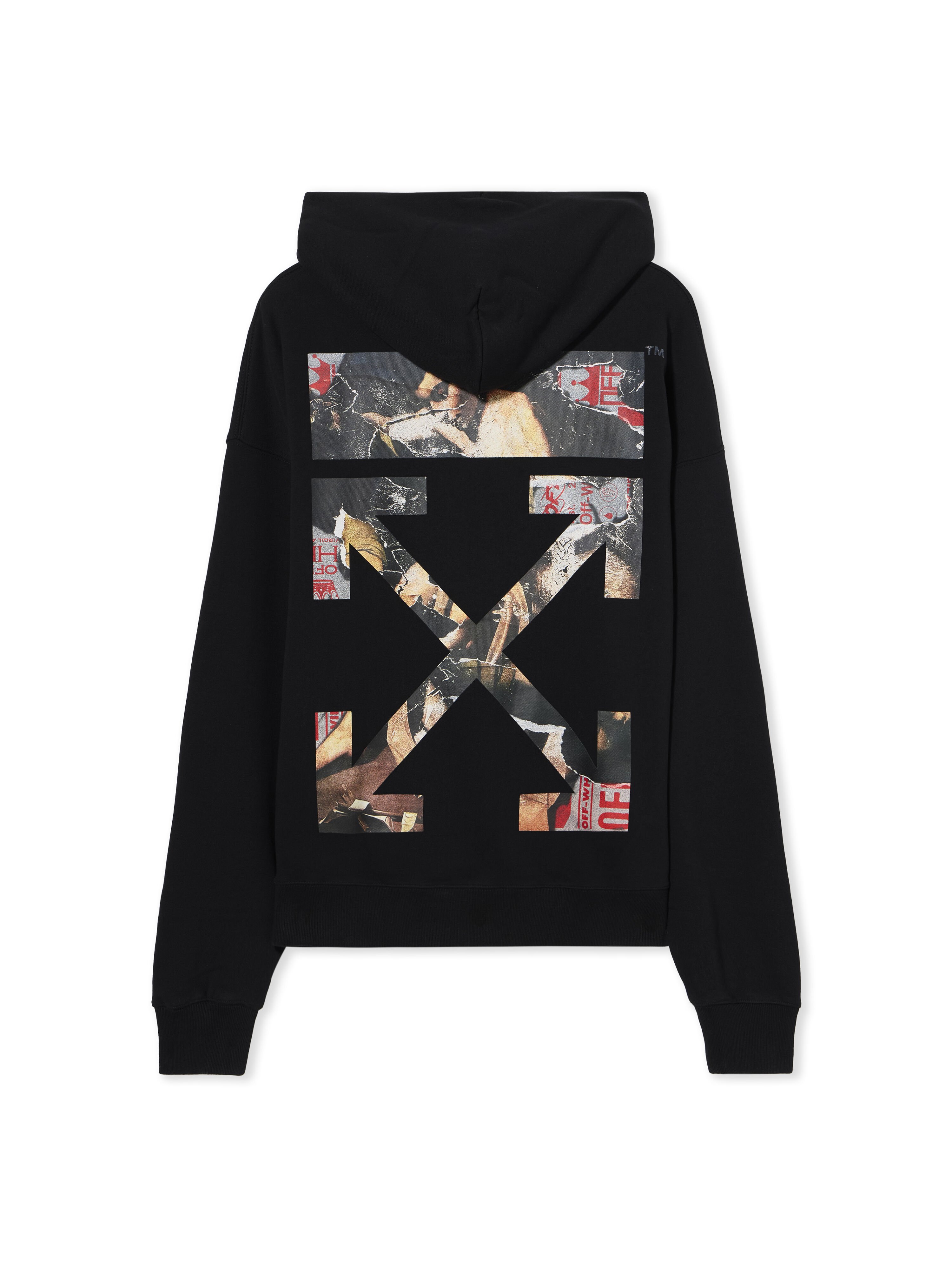 OFF WHITE Paint Arrow Skate Hoodie BLACK - WHITE OMBB085F25FLE010