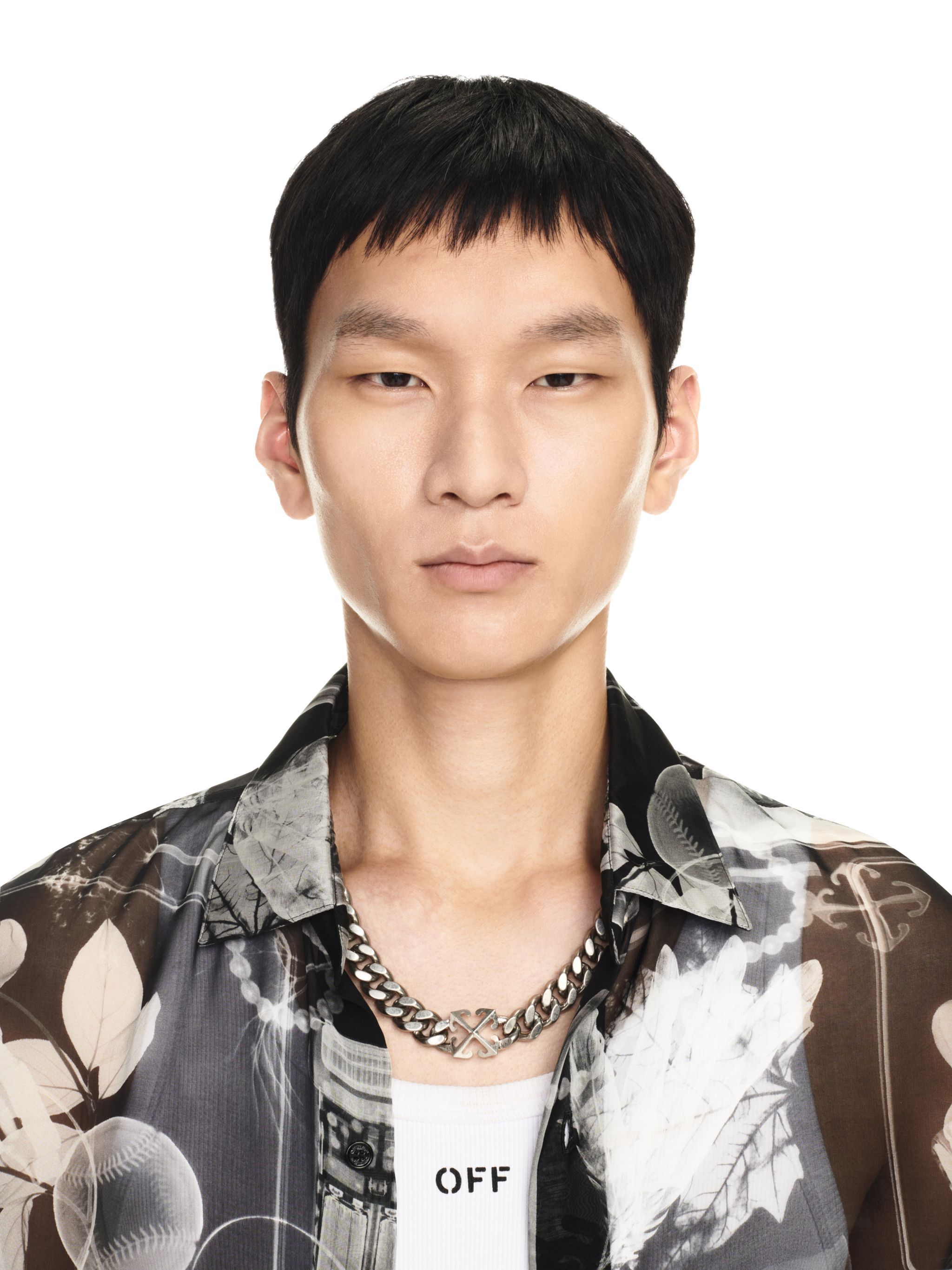 OFF WHITE Arrow Chain Necklace SILVER OMOB15DC99MET001
