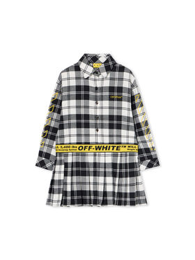 OFF WHITE Logo Industrial Flannel Dress BLACK - YELLOW OGDB06HF25FAB001