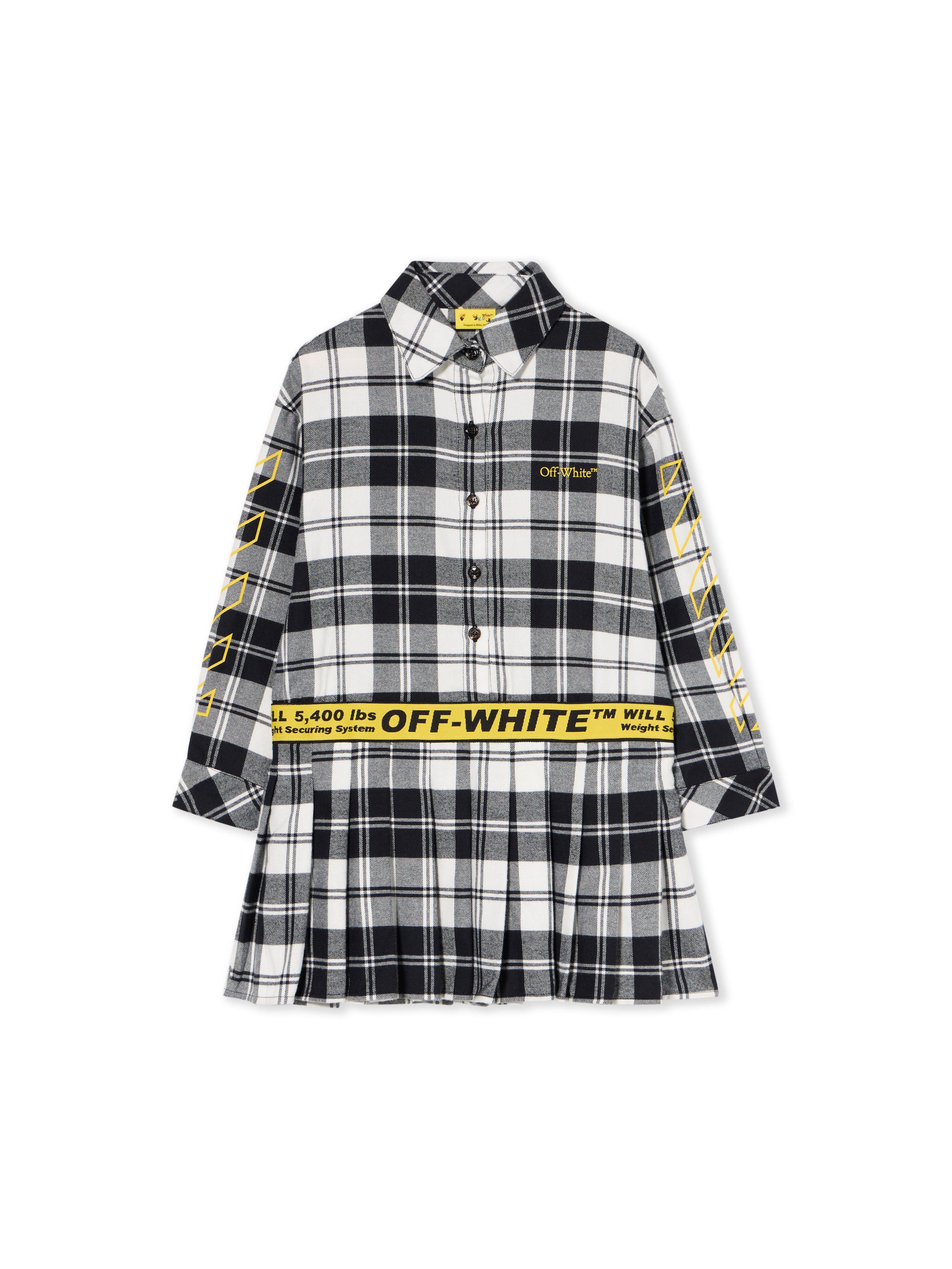 OFF WHITE Logo Industrial Flannel Dress BLACK - YELLOW OGDB06HF25FAB001