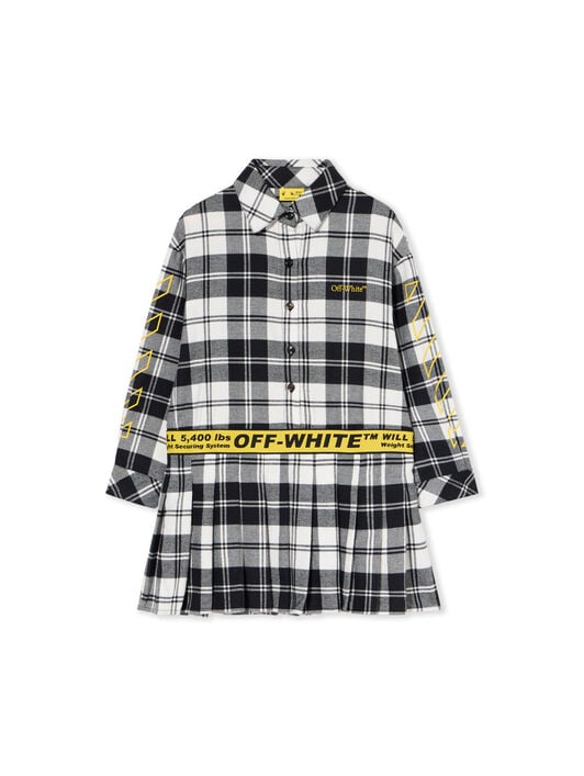 Logo Industrial Flannel Dress OFF WHITE Logo Industrial Flannel Dress BLACK - YELLOW OGDB06HF25FAB001
