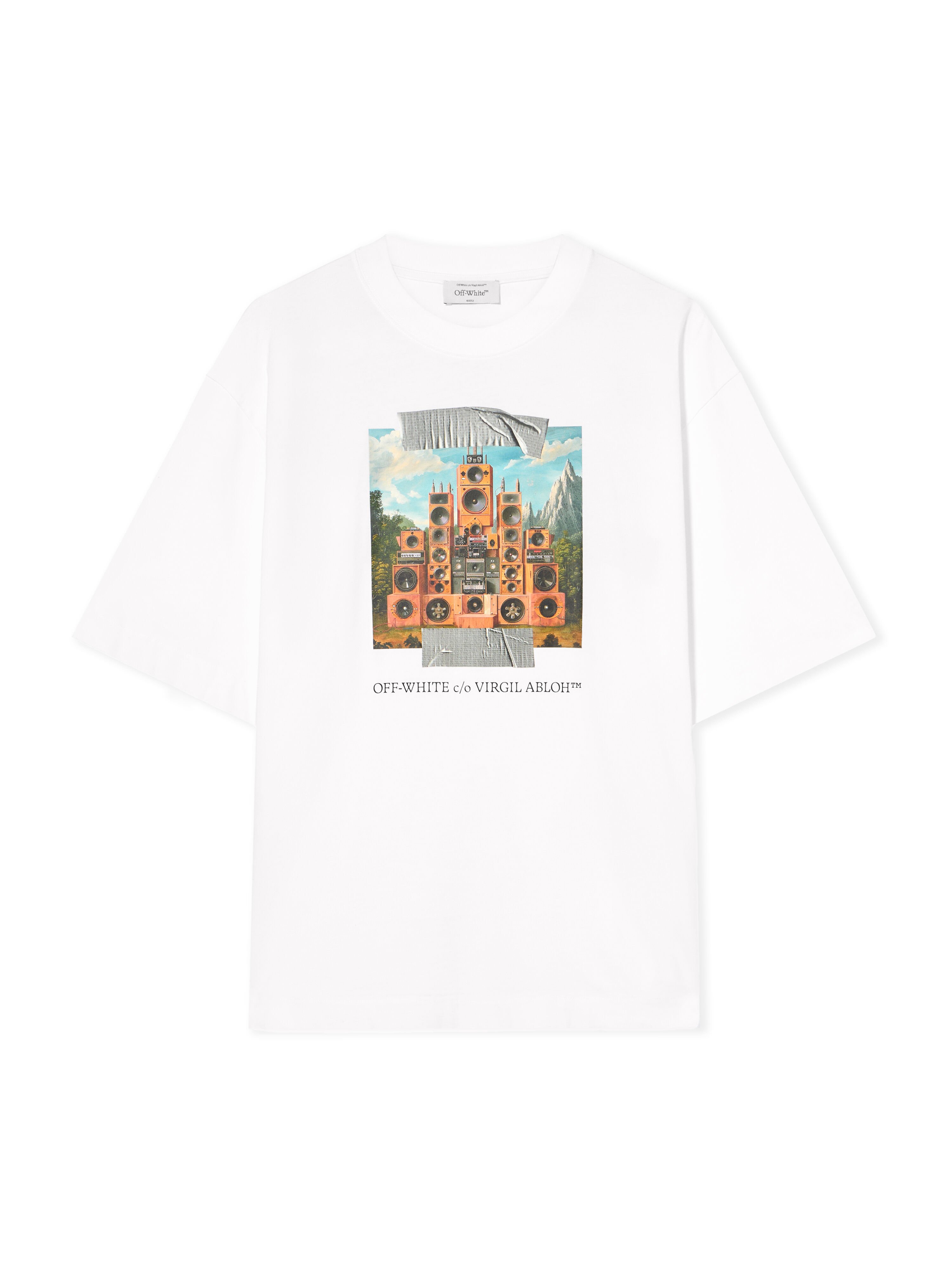 OFF WHITE Train Off Skate Logo Tee WHITE - BLACK OMAA120F25JER004